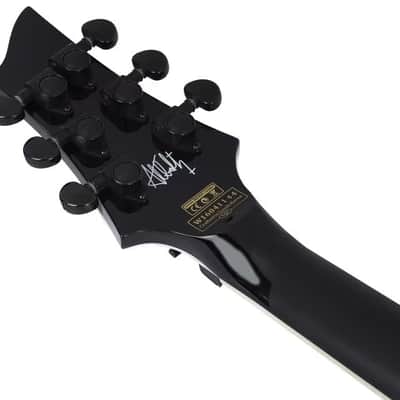 Schecter RavenDark V FR Abbath Signature Gloss Black with Silver Pinstripes image 8