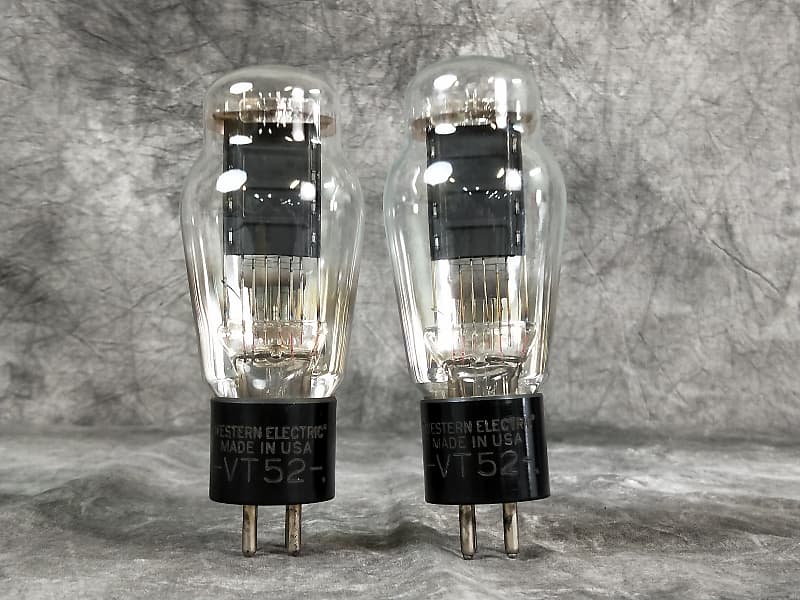 Western Electric VT52 Engraved Vacuum Tubes pair In Excellent