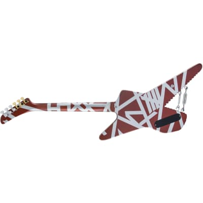 EVH Striped Series Shark Burgundy w/ Silver Stripes image 2