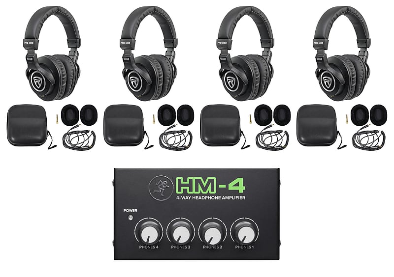 Studio Bundle w 4 Rockville PRO M50 Headphones Bundle with