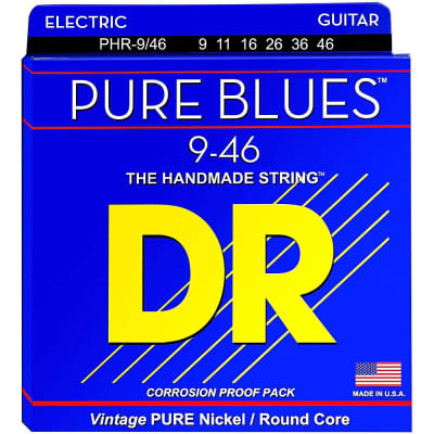 DR Pure Blues Electric Guitar Strings Pure Nickel 9-46 Light & Heavy PHR-9/46 image 1