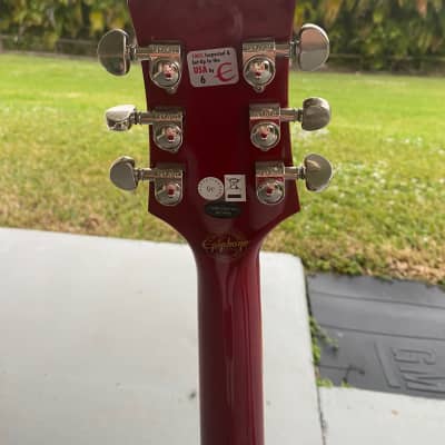Epiphone Wine Red with reverse Bigsby to palm/wrist/elbow use WildKat Studio image 7
