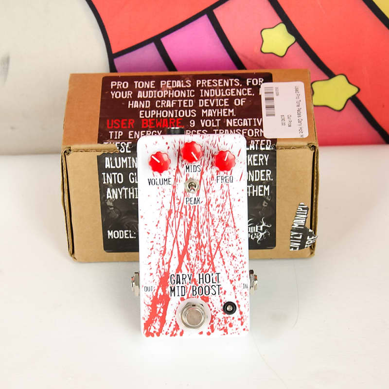 Used Pro Tone Pedals Gary Holt Mid Boost, Blood Splatter w/ | Reverb