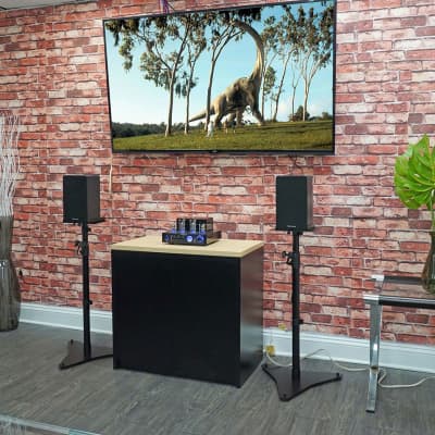 Pair Rockville RockShelf 68W 6.5" Home Bookshelf Speakers+Adjustable Stands image 5