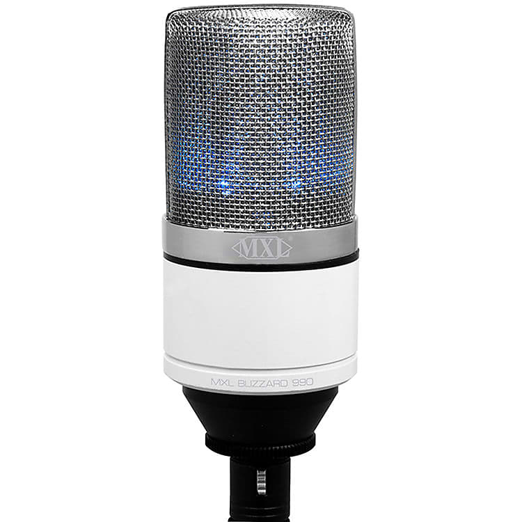MXL MXL-990 BLIZZARD Vocal Condenser Microphone Package w/ Blue LED image 1
