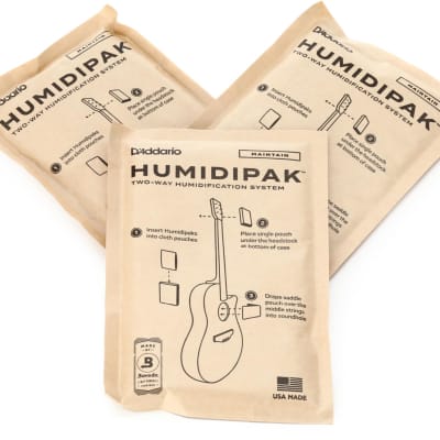 D'Addario Accessories Acoustic Guitar Humidifier with Digital Humidity &  Temperature sensor, Black