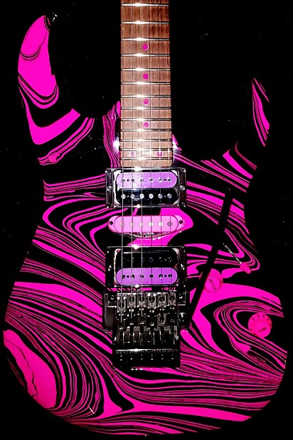 Pink and black guitar cheap