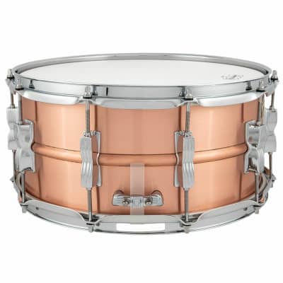 Ludwig LC654B Acro Copper 6.5"x 14" Snare Drum, Brushed Copper with Twin Lugs image 3