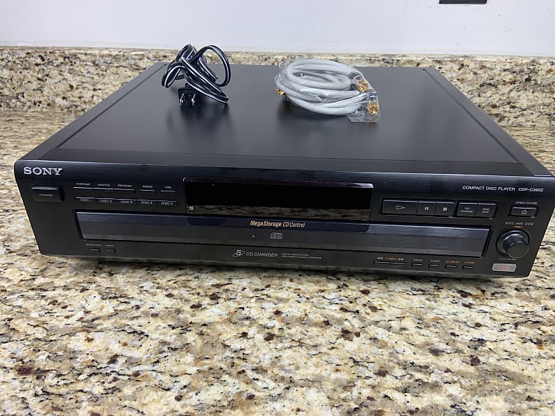 Sony CDPC360Z 5 Disc Carousel CD Player with RCA Cables Reverb