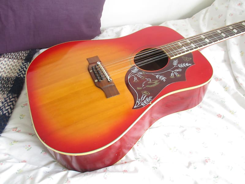 Kiso Suzuki Hummingbird 1978 red sunburst 12 string guitar