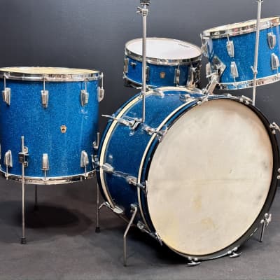 WFL Ludwig 24/13/16/5x14" Vintage Drum Set - Aqua Sparkle - MINT! image 2