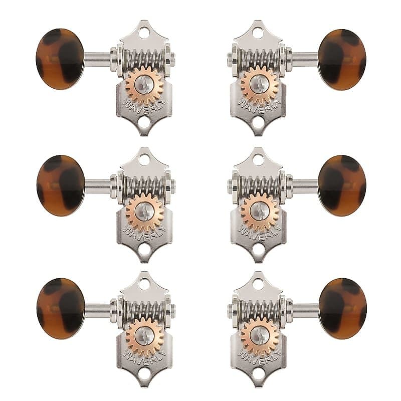 Waverly Guitar Tuners with Dark Tortoise Knobs for Solid Pegheads