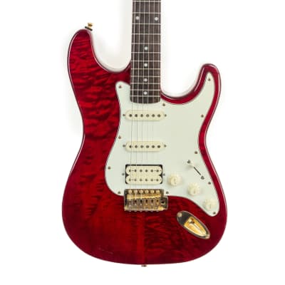 Jay Turser JT-300 ? HSS s-type red quilt top, gold hardware, electric guitar with gigbag for sale