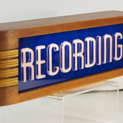 Studio Warning Sign, 14", "Recording", Blue bg image 2
