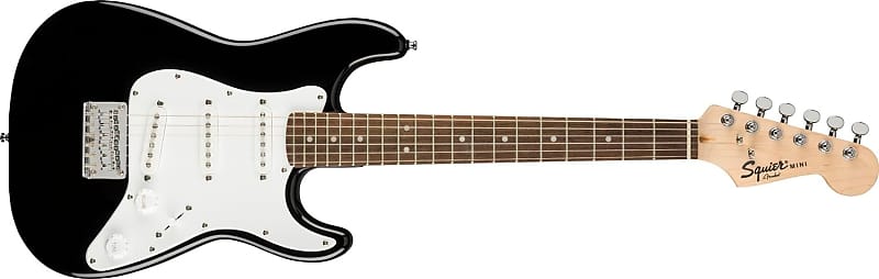 Squier Mini Stratocaster Electric Guitar, with 2-Year Warranty, Black, Laurel Fingerboard image 1