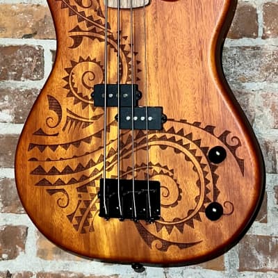 Luna Tattoo Short Scale 30"  Bass Natural Satin  ,Cool Looking great Playing, In Stock & Ships Fast ! image 1