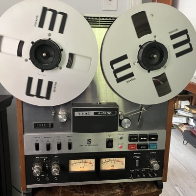 TEAC PRO R-310 2 track 1/4 tape machine w/ remote and vari-speed unit rare  wood cabinet made 1966