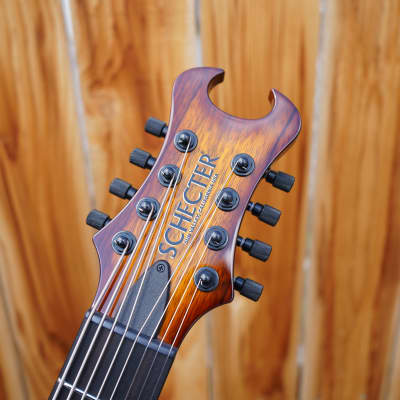 Schecter USA Custom Shop Masterworks Avenger Trans Amber Burst 8-String Guitar w/ Tolex Case image 8
