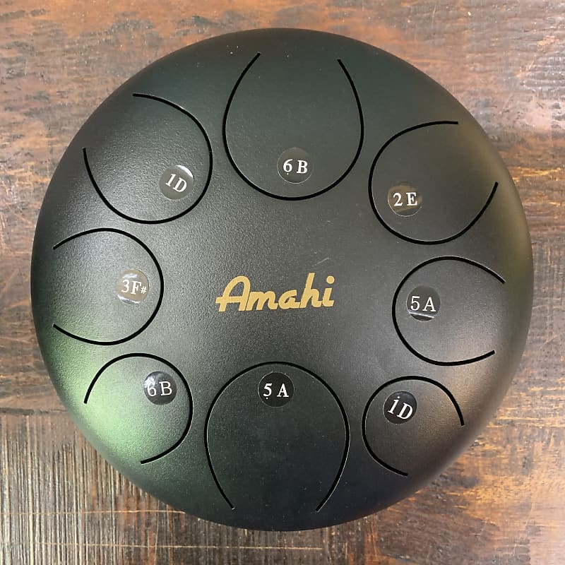 Amahi Steel Tongue Drum - KLG108BK - Black - 10" image 1