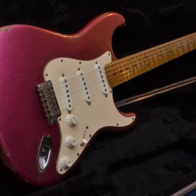 American Fender Stratocaster Relic Custom Pink Magenta Sparkle Colorshift! image 19