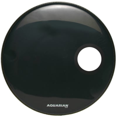 Aquarian Regulator Gloss Black Drumhead with Port 16