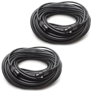 Seismic Audio SAMIC100.2-2 18-Gauge XLR Male to Female Mic Cables - 100' (2-Pack)