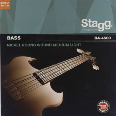 Stagg BA-4500 - Jeu de cordes en acier nickelé, filé rond pour guitare basse éléctrique for sale