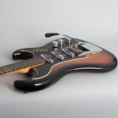 Burns  Jazz Split Sound Solid Body Electric Guitar (1965), ser. #9714, original black hard shell case. image 7