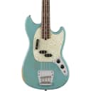 Fender Justin Meldal-Johnsen Mustang Bass, Road Worn, Faded Daphne Blue