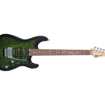 Used Charvel MJ San Dimas Style 1 HSH FR Guitar w/Quilt Top - Trans Green Burst image 4