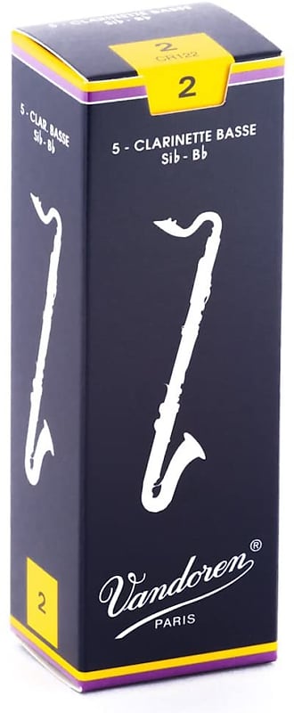 Vandoren CR122 Bass Clarinet Traditional Reeds Strength 2; Box of 5 image 1