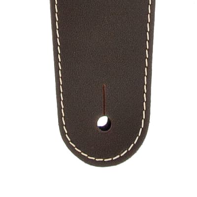 Planet Waves 25LS01-DX Classic Leather Guitar Strap with Contrast Stitch, Brown image 2