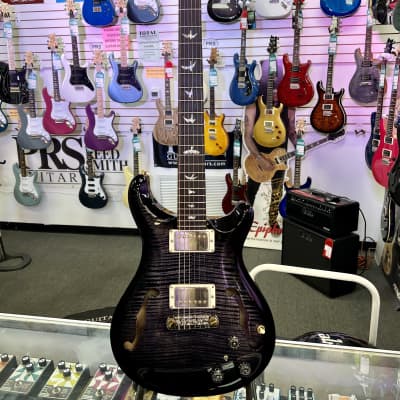 PRS Paul Reed Smith Hollowbody II Piezo 10 Top Electric, Charcoal Burst with Case image 2