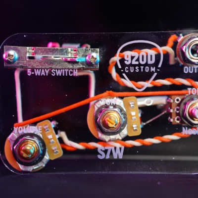 920D Custom S7W 7-Way Strat Wiring Harness with CRL Switch/Orange Drop Caps/CTS Pots 2010s - Standard image 3