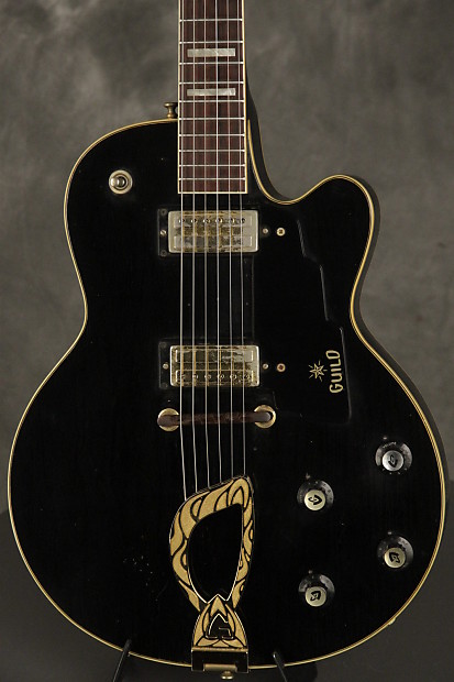 Guild M-75 Bluesbird w/GOLD hardware 1969 Black | Reverb