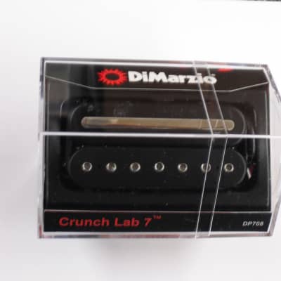 DiMarzio Crunch Lab 7 String Bridge Humbucker Black W/Chrome Poles & Rail DP 708