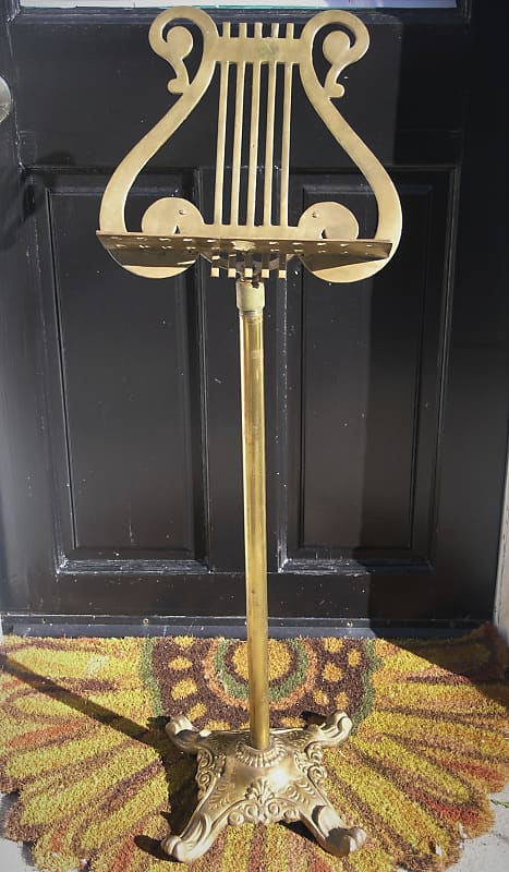 Vintage: antique?? Adjustable Brass Lyre Sheet Music deals stand.