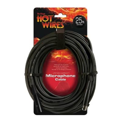 On-Stage Hot Wires MC12-25 25-Feet XLR to XLR Copper Wire Microphone Cable