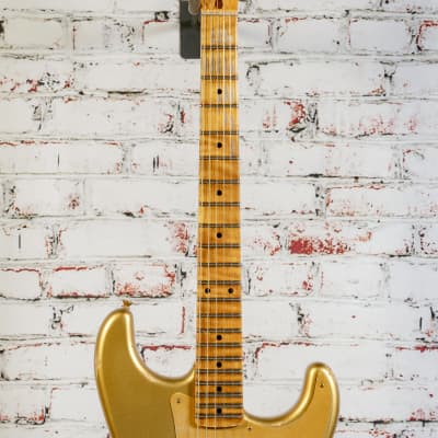 USED Fender - Custom Shop Limited Edition - '55 Bone Tone - Stratocaster Electric Guitar - Aged HLE Gold - w/ Hardshell Case - x0346 image 3