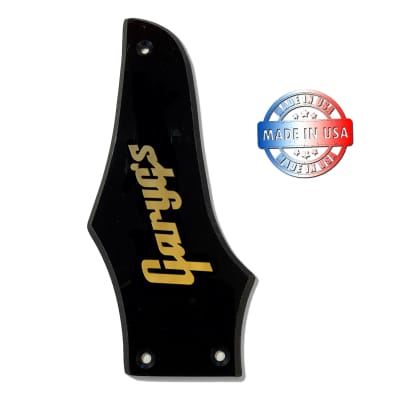 Black Truss Rod Cover for Epiphone & Gibson Firebird w Gold Foil Decal - Black
