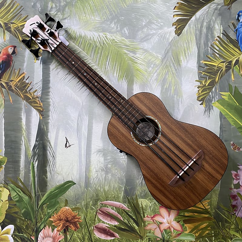 Luna Koa Fretless Baritone Ukulele Bass Reverb 7383