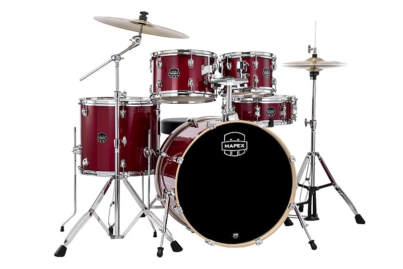 Venus 5 Piece Fusion Complete Setup Crimson Red Sparkle image 1