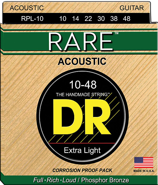 DR RPL-10 Rare Phosphor Bronze Acoustic Guitar Strings - Light (10-48) image 1