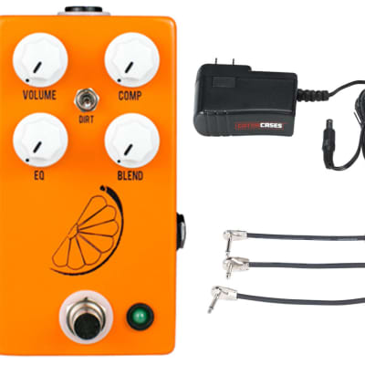 JHS Pulp N Peel V4 Compressor Pedal + Gator 9V Power Combo & 3 Patch Cables for sale