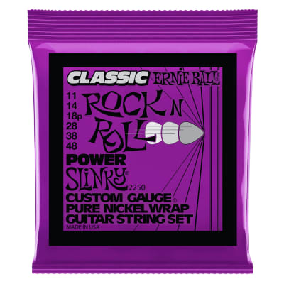 Ernie Ball Power Slinky Classic Rock N Roll Pure Nickel Wrap Electric Guitar Strings 11-48 Gauge image 1