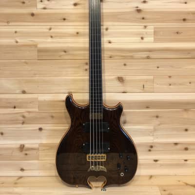 Alembic Mark King Deluxe Custom Lined Fretless 5 string Bass 2002 CocoBolo LED's image 4