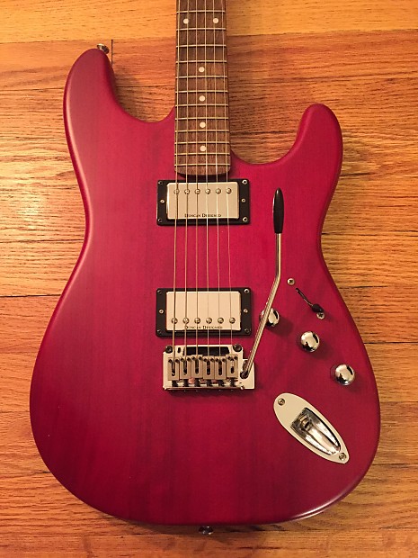 Squier Satin Trans Double Fat Strat Crimson Mahogany Duncan Humbuckers VALUE