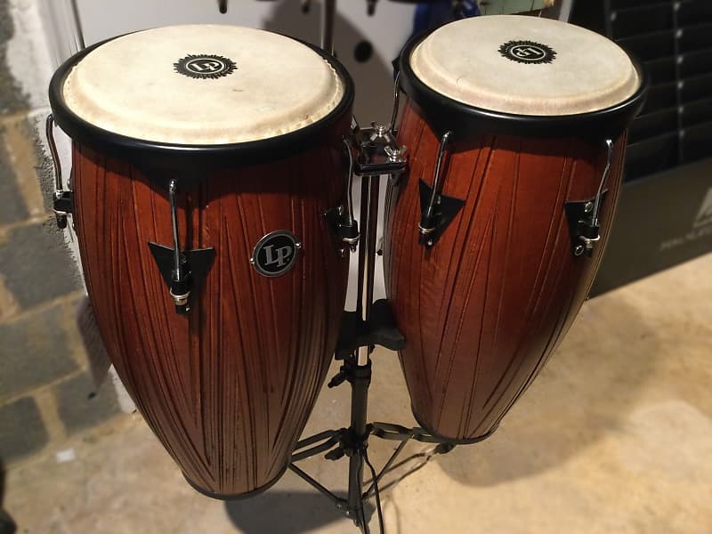 Latin Percussion Congas/Bongos LP646NYCMW 10”/11” AND LP601NY-CMW 6”/7”  City Series - Carved Mango W