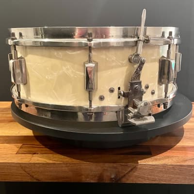 1930’s Leedy  Broadway Parallel in White Marine Pearl - 5x14. image 3