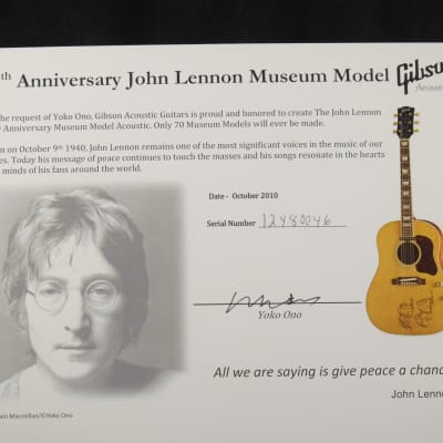 Gibson Custom Shop 70th Anniversary John Lennon Museum J-160E 2010 - Natural image 17